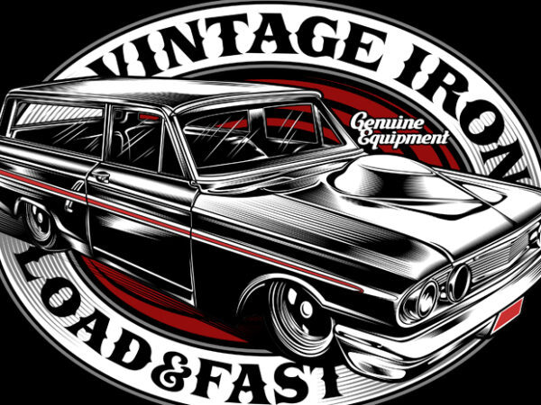 Vintage car illustration graphic