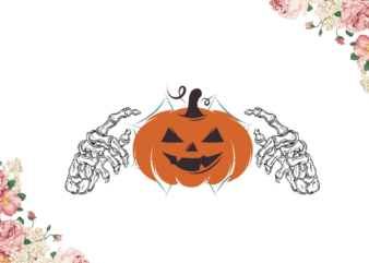 Halloween Pumpkin Skeleton Gift Diy Crafts Svg Files For Cricut, Silhouette Sublimation Files graphic t shirt