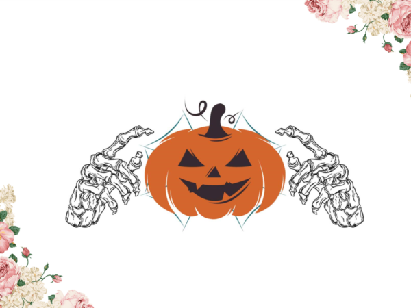 Halloween pumpkin skeleton gift diy crafts svg files for cricut, silhouette sublimation files graphic t shirt