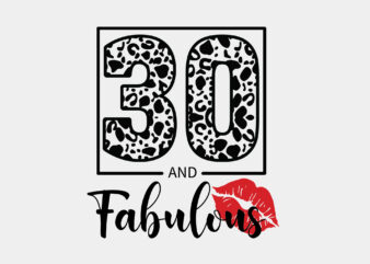 30 And Fabulous Birthday Leopard Print Editable Tshirt Design