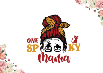 One Spooky Mama Halloween Gift Diy Crafts Svg Files For Cricut, Silhouette Sublimation Files t shirt design online