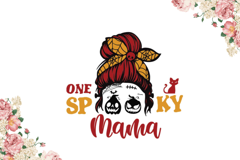 One Spooky Mama Halloween Gift Diy Crafts Svg Files For Cricut, Silhouette Sublimation Files