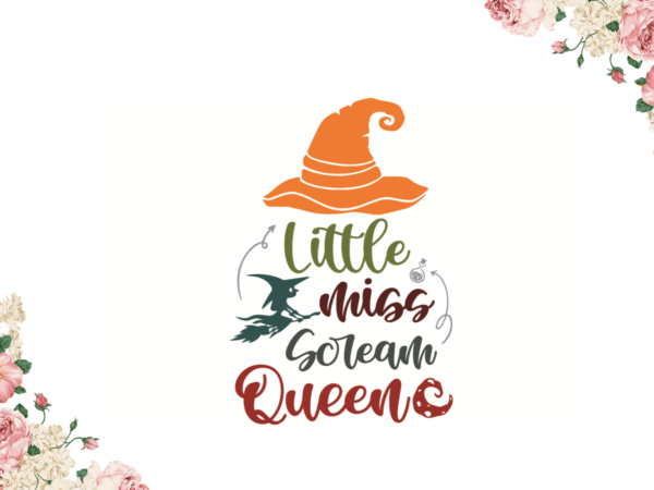 Little miss soleam queen halloween gift idea diy crafts svg files for cricut, silhouette sublimation files t shirt vector graphic