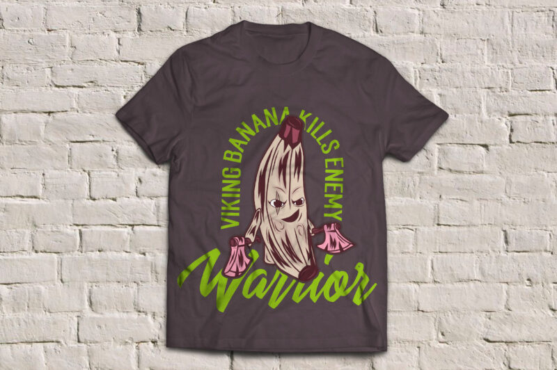 Banana warrior funny face t-shirt design