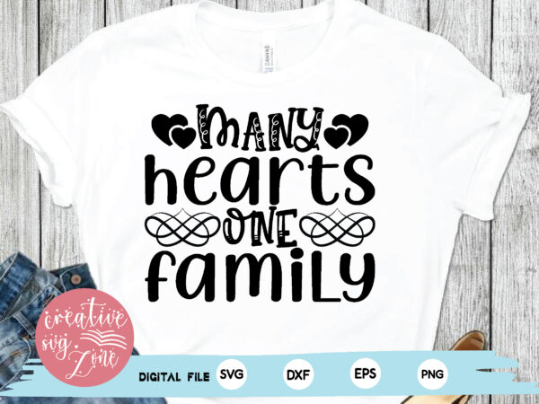 Many hearts one family t shirt designs for sale
