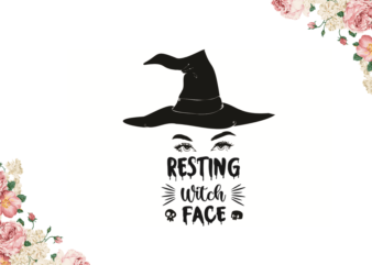 Resting Witch Face Halloween Gift Design Diy Crafts Svg Files For Cricut, Silhouette Sublimation Files