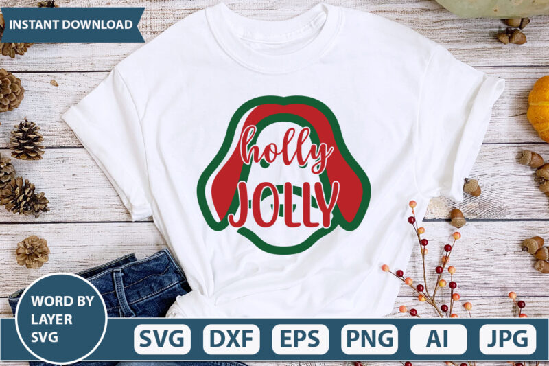 HOLLY JOLLY SVG Vector for t-shirt