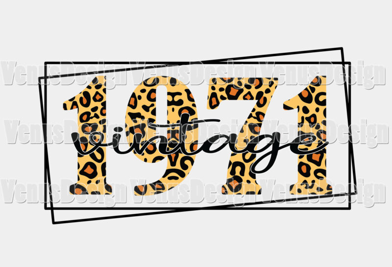 Vintage 1971 Leopard Print Editable Tshirt Design