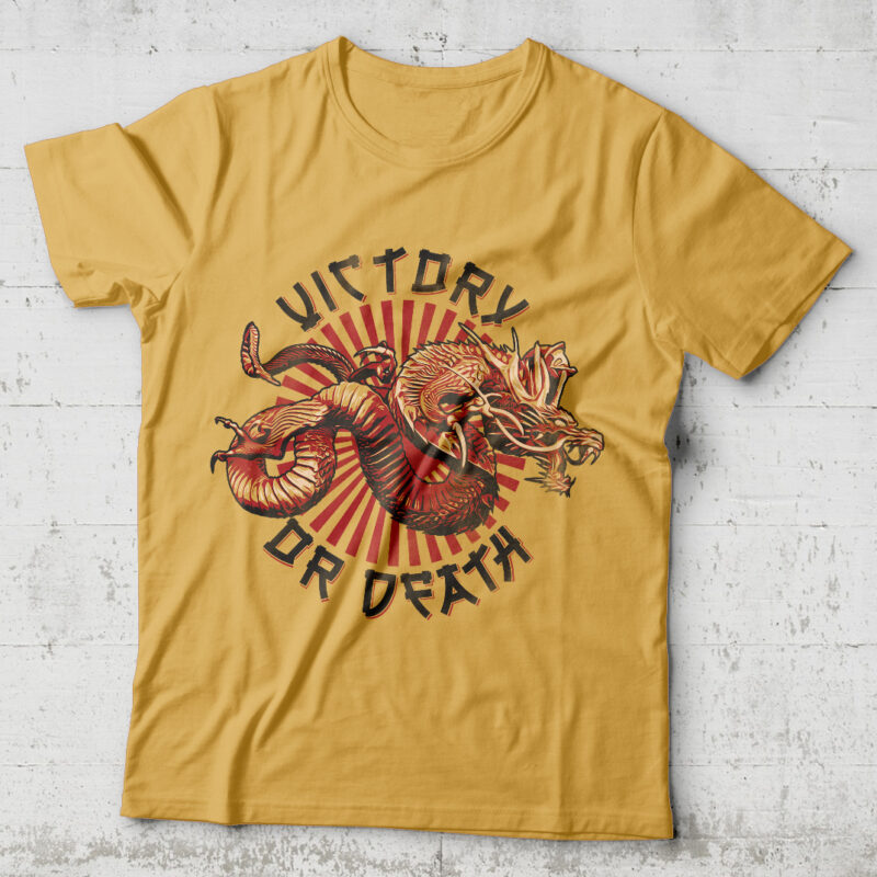 Victory Or Death. Editable t-shirt design.
