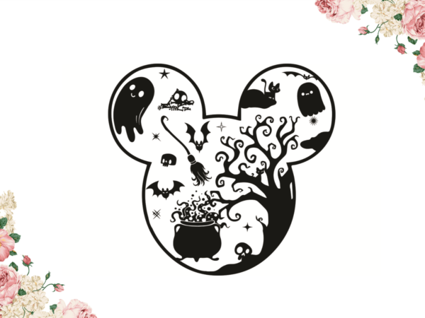 Halloween mickey head gifts diy crafts svg files for cricut, silhouette sublimation files graphic t shirt