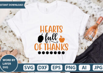 HEARTS FULL OF THANKS SVG Vector for t-shirt