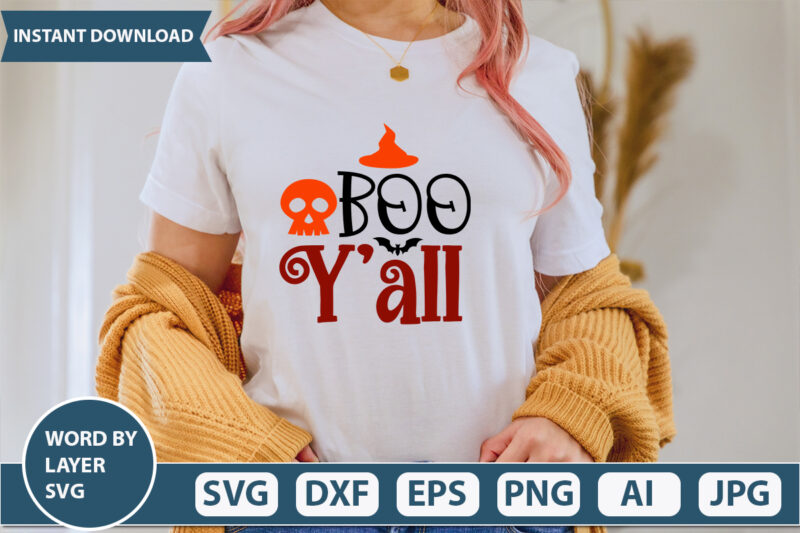 BOO Yall SVG Vector for t-shirt