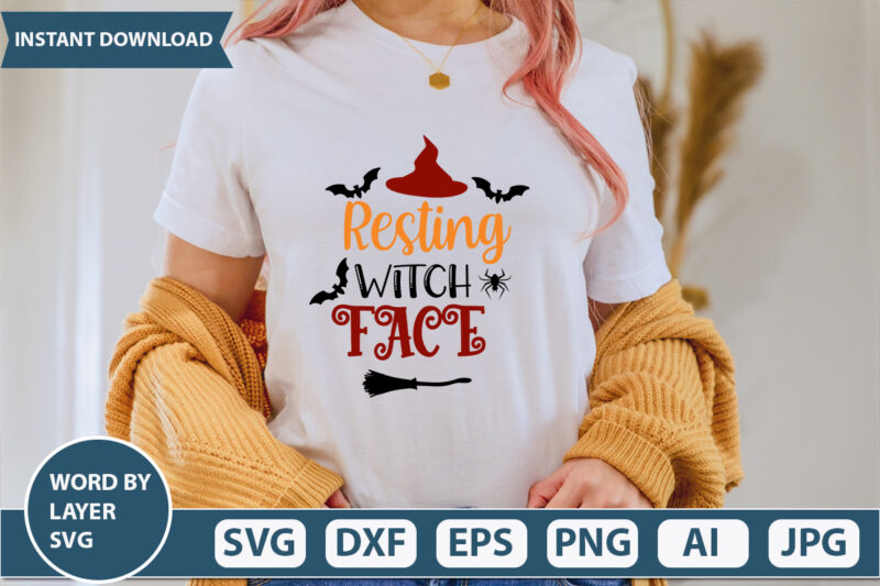 Resting witch face SVG Vector for t-shirt