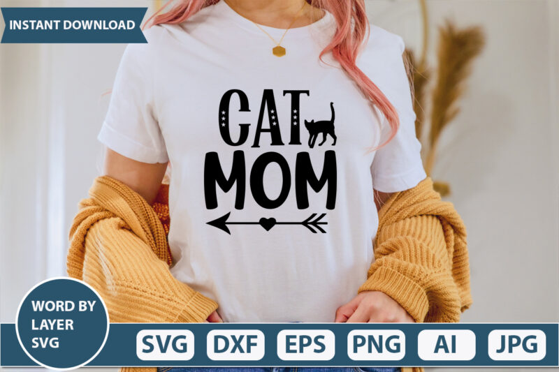 cat mom SVG Vector for t-shirt