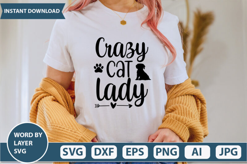 Crazy Cat Lady SVG Vector for t-shirt