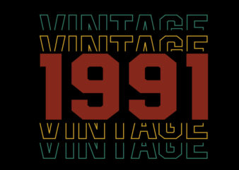 Vintage 1991 Birthday Editable Tshirt Design