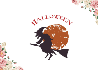 Halloween Flying Witch Gift Diy Crafts Svg Files For Cricut, Silhouette Sublimation Files