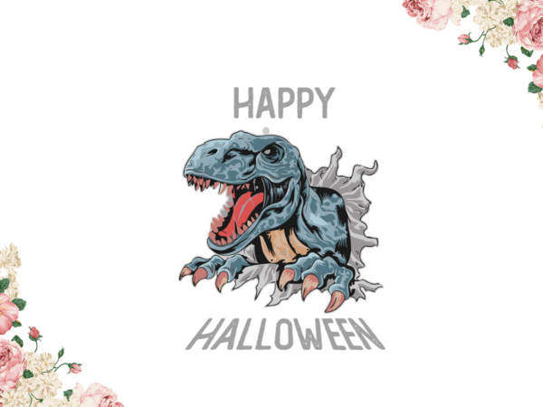 Happy halloween dinosaur gift idea diy crafts svg files for cricut, silhouette sublimation files graphic t shirt
