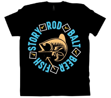 Rod balt beer fish story t shirt design Rod balt beer fish story t shirt design