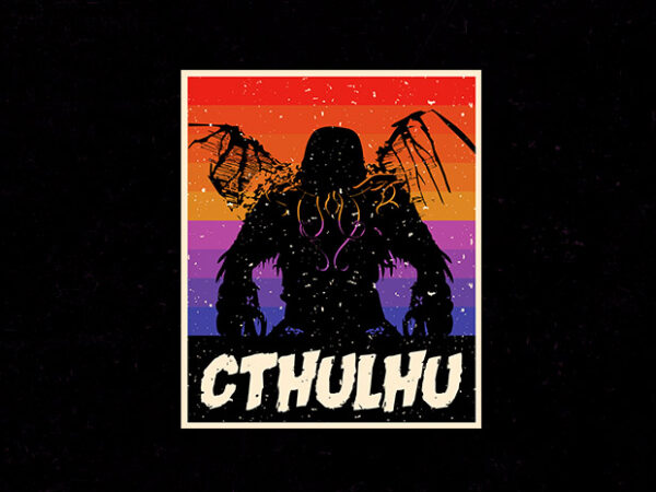 Colorful cthulhu t shirt vector file