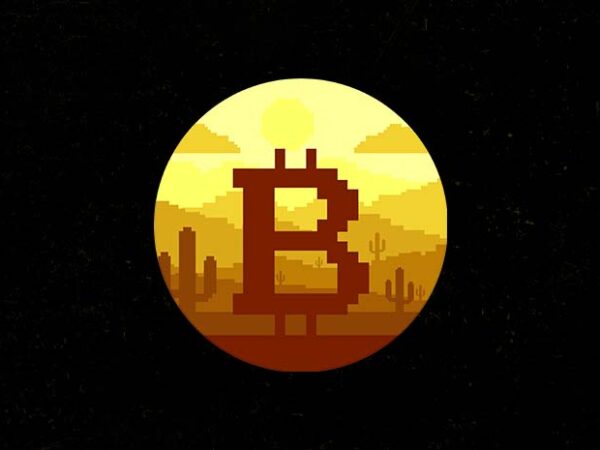 Bitcoin pixel t shirt template