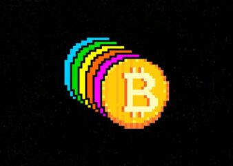 rainbow bitcoin t shirt design online