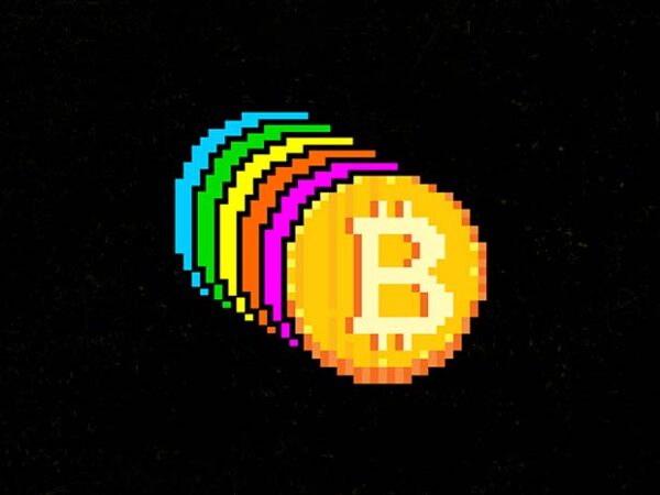 Rainbow bitcoin t shirt design online