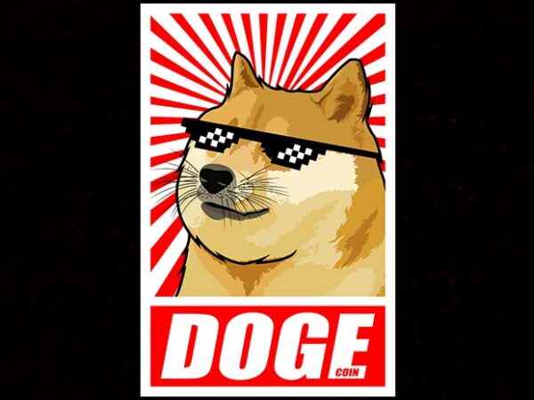 Dogecoin t shirt vector illustration