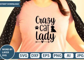 Crazy Cat Lady SVG Vector for t-shirt