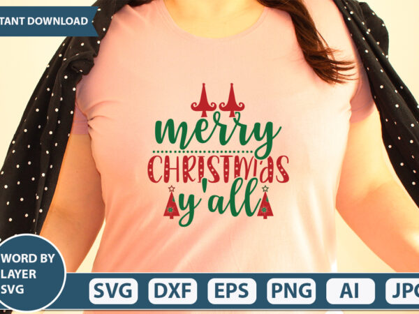 Merry christmas y’all svg vector for t-shirt