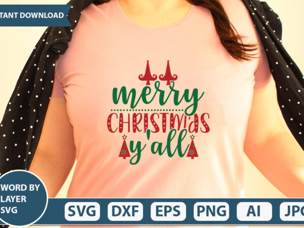 Merry christmas y’all svg vector for t-shirt