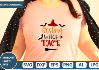 Resting witch face SVG Vector for t-shirt