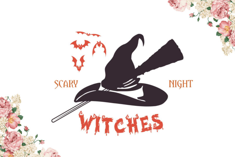 Scary Night Witches Halloween Gift Diy Crafts Svg Files For Cricut, Silhouette Sublimation Files