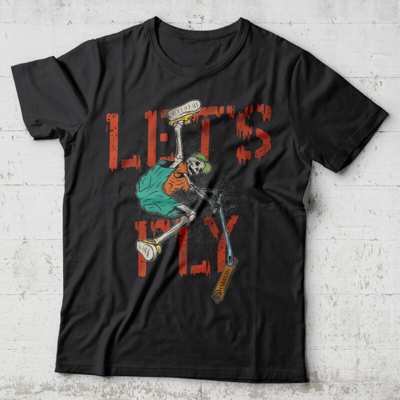 Let’s Fly. Editable t-shirt design.