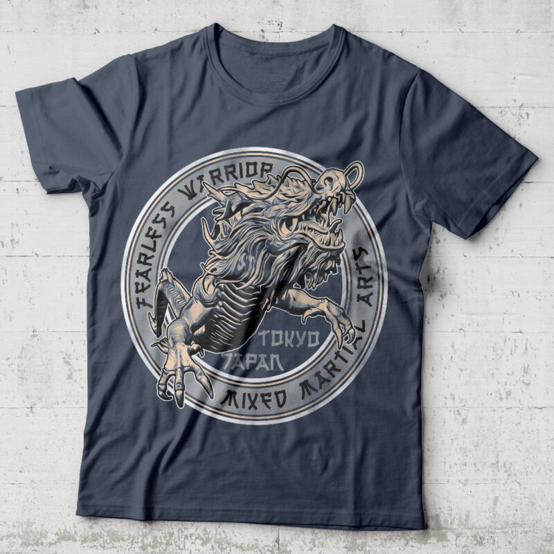 Mixed Martial Arts. Editable t-shirt design.