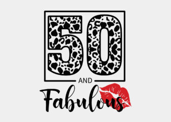 50 And Fabulous Birthday Leopard Print Editable Tshirt Design