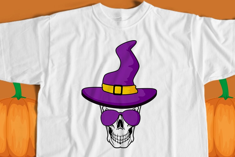 Helloween Skull T-Shirt Design