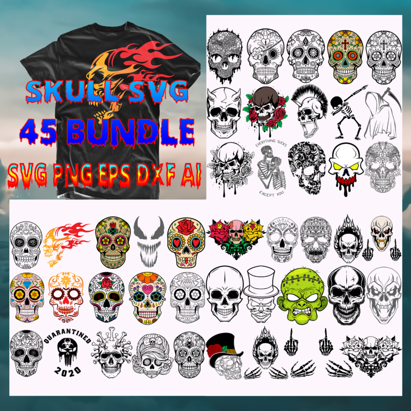 Skull SVG 85 Bundle Part 11, Bundle Halloween, Skull SVG Bundle, Skull tshirt designs bundle, Bundle Skull SVG, Bundles Skull, Skull Bundle, Sugar Skull Bundle, Halloween Bundle, Calavera Skull Svg,