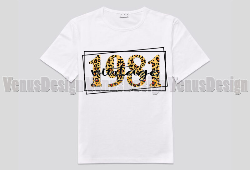 Vintage 1981 Leopard Print Editable Tshirt Design