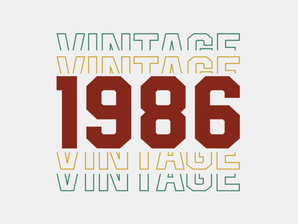 Vintage 1986 editable tshirt design