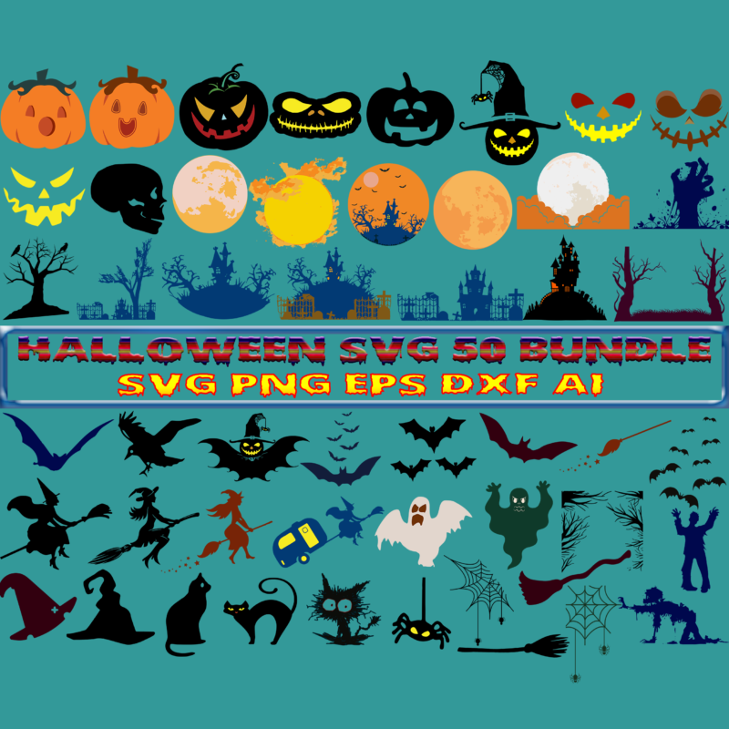 Halloween SVG T-Shirt Design 50 Bundle, Halloween SVG Bundle, Halloween Bundles, Bundle Halloween, Bundles Halloween Svg, Pumpkin scary Svg, Pumpkin horror Svg, Halloween Party Svg, Scary Halloween Svg, Spooky Halloween