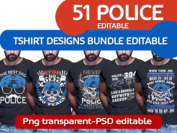 51 police blue line, tshirt designs bundle