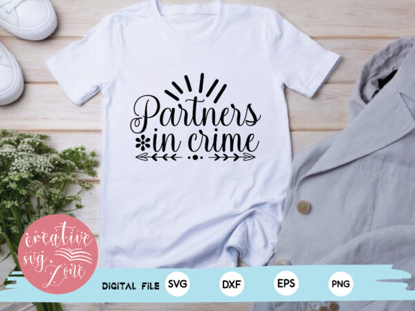 Partners in crime t shirt illustration