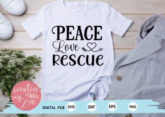 Peace Love Rescue t shirt illustration