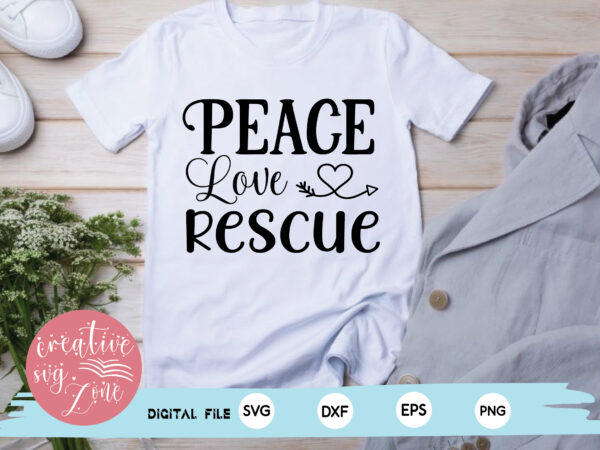 Peace love rescue t shirt illustration