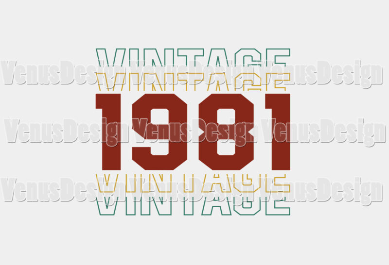 Vintage 1981 Birthday Editable Tshirt Design