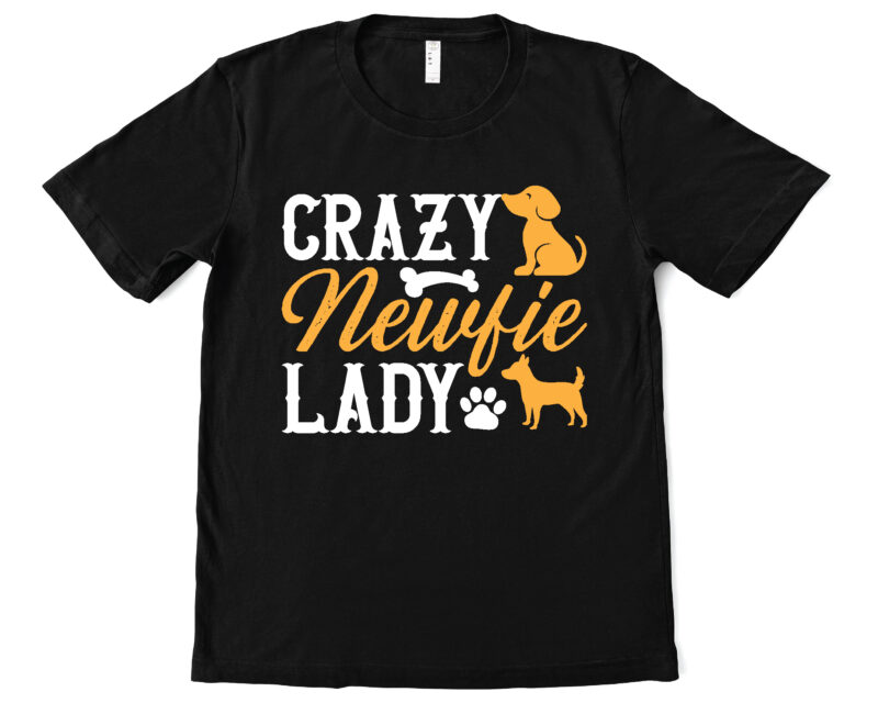 crazy newfie lady t shirt design