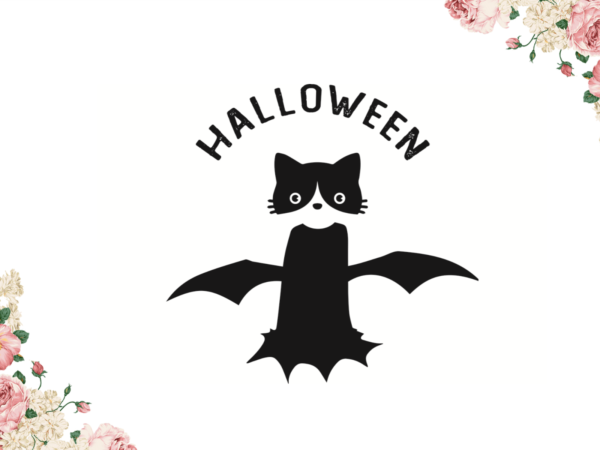 Halloween black cute cat gifts diy crafts svg files for cricut, silhouette sublimation files graphic t shirt