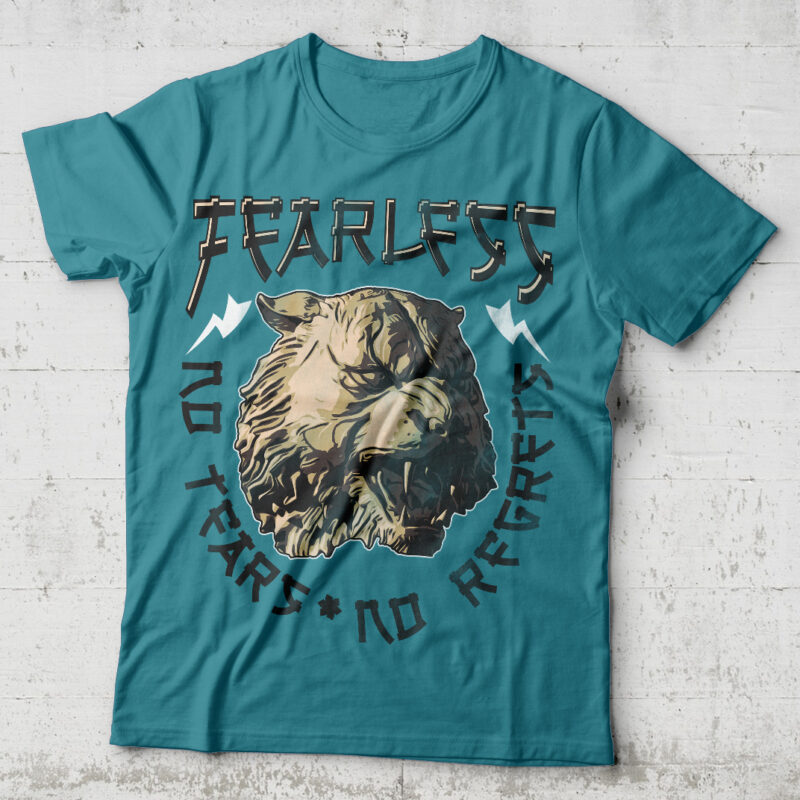No Tears No Regrets. Editable t-shirt design.