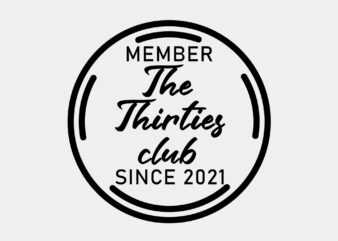 Member Of The Thirties Club Since 2021 Editable Tshirt Design